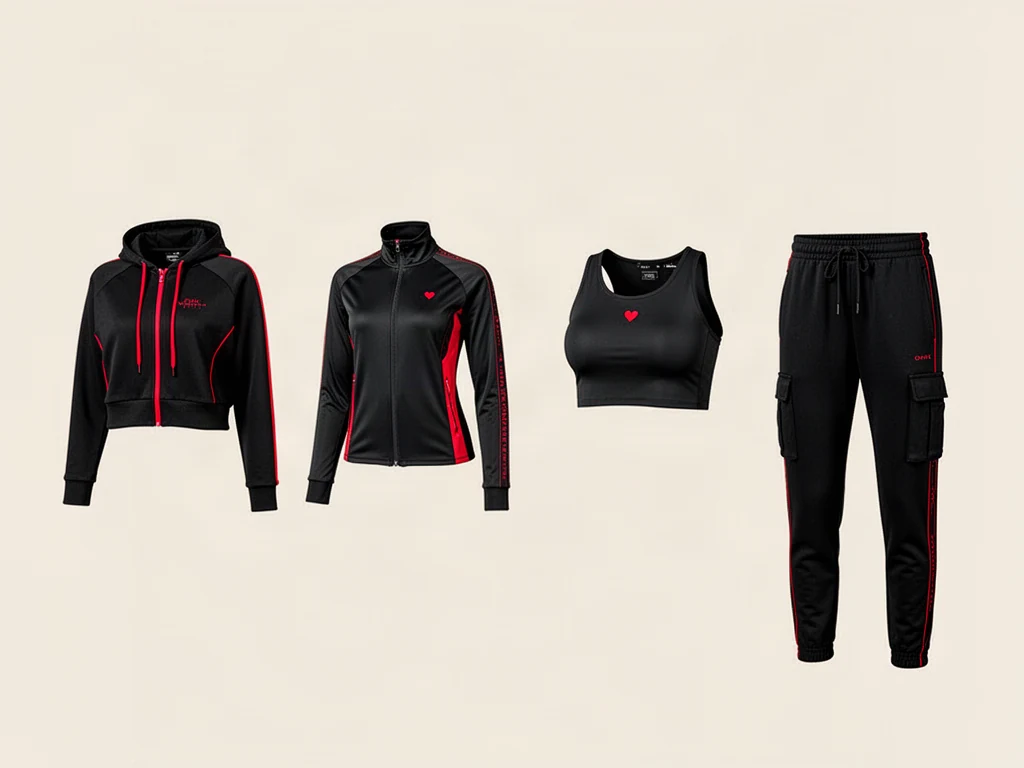 Night Run — Athletic city uniform with black tailoring and crimson accents